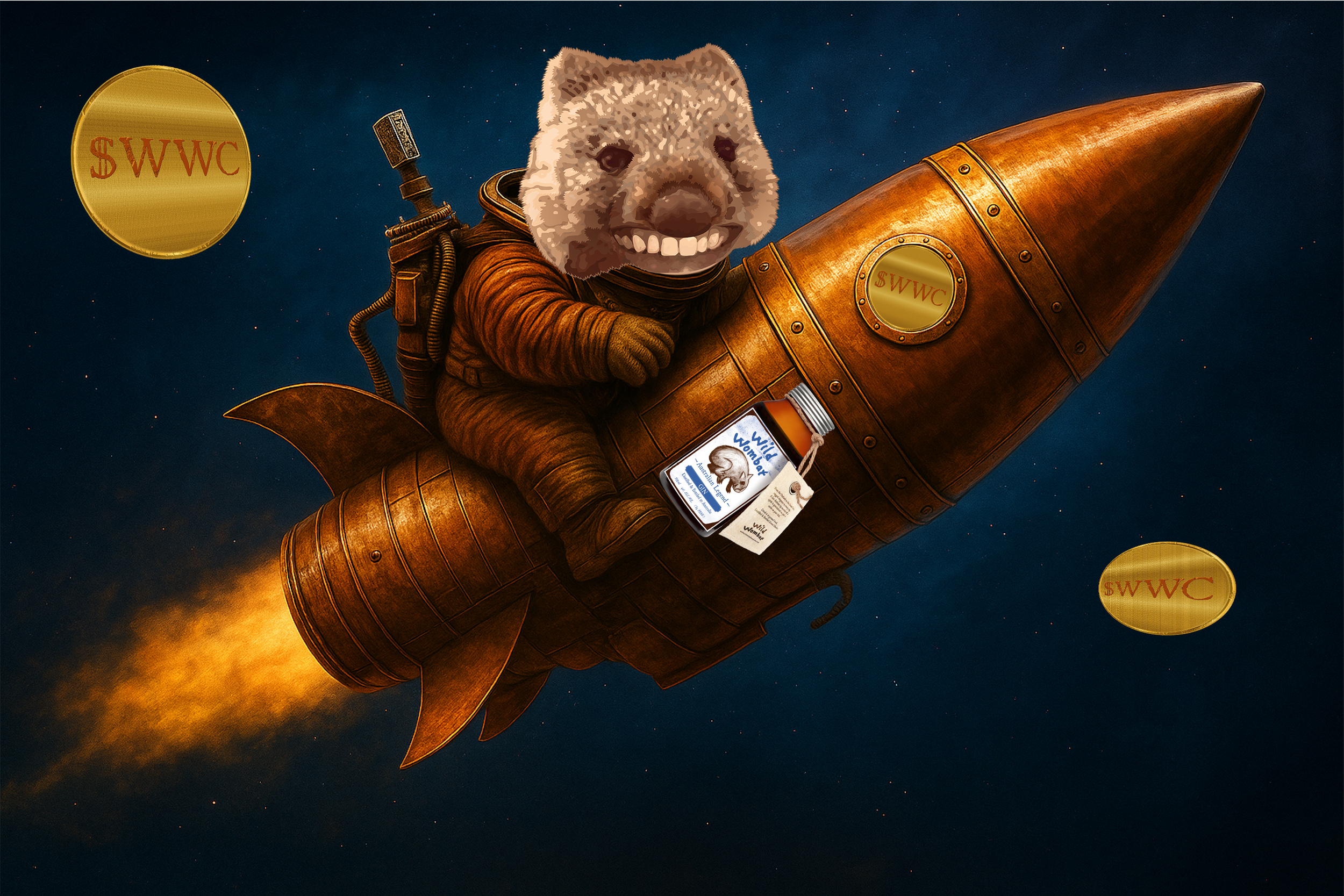 WWC - WILD WOMBAT COIN By MR. W - The Time Traveller Wombat